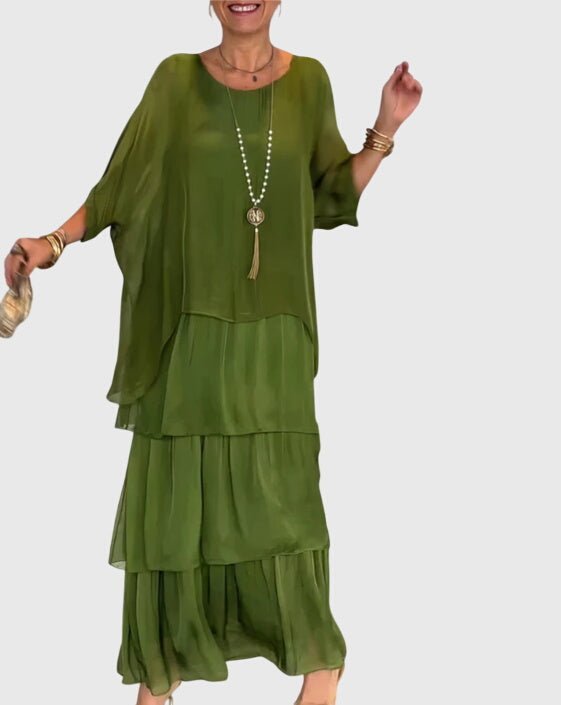 Susan™ | Long and Flowing Elegant Dress - Rossis Family Boutique Miami