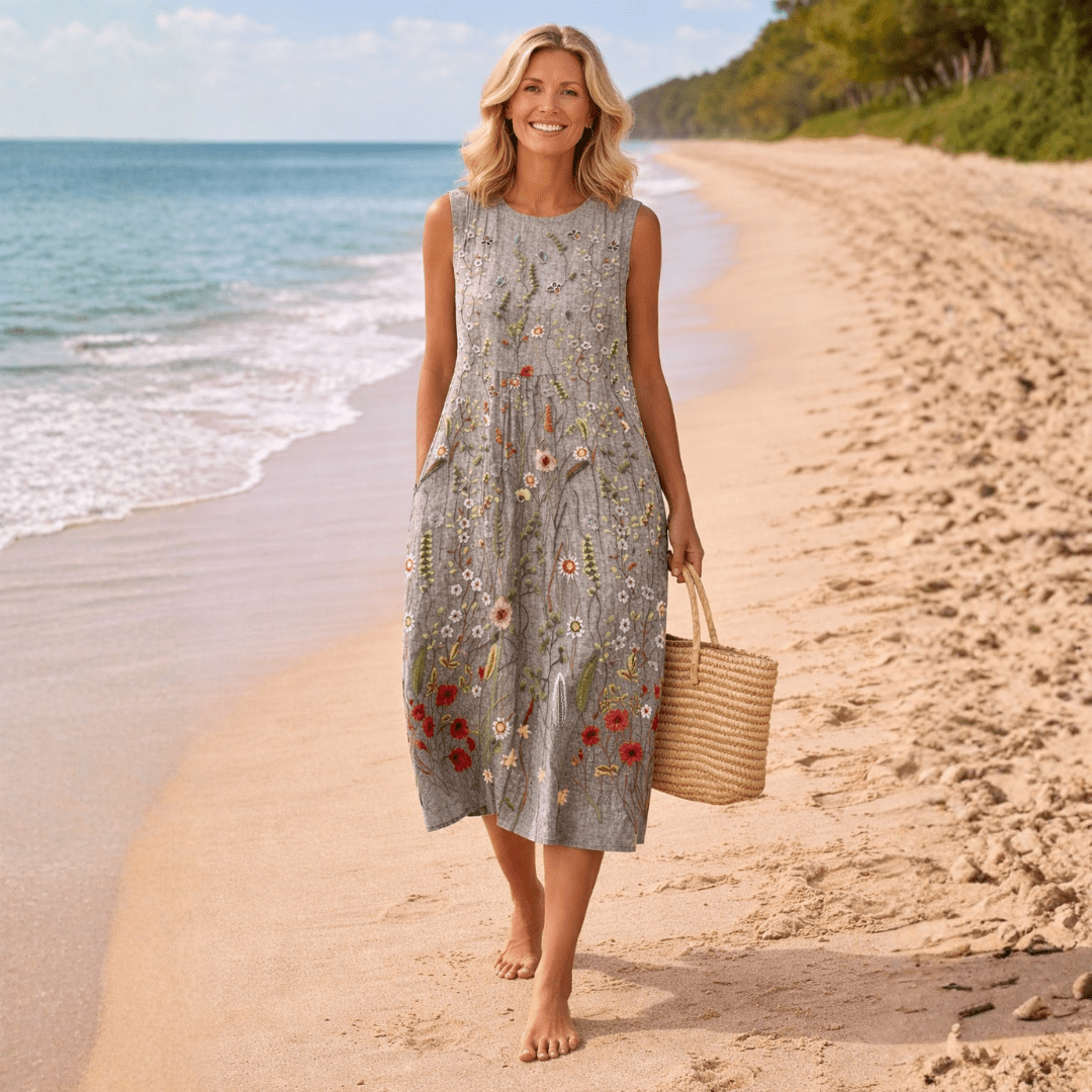 Cara | Wildflower Midi Dress - Rossis Family Boutique Miami
