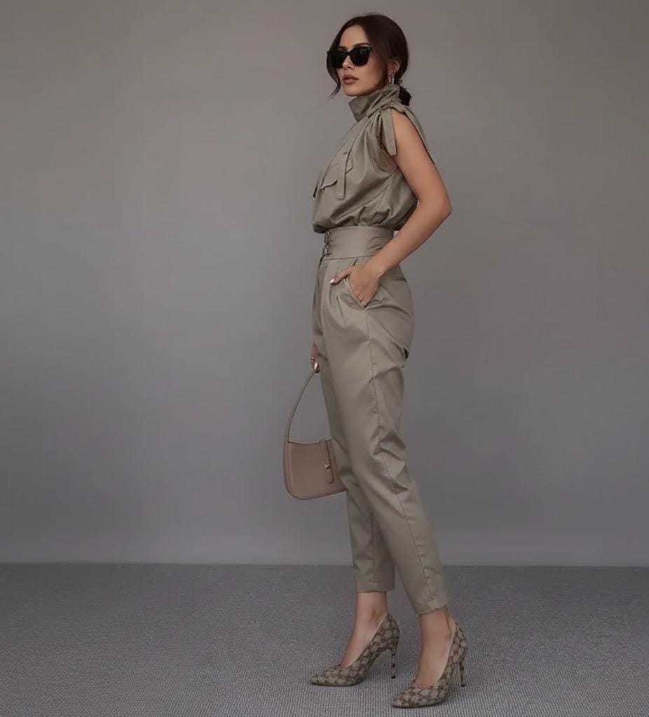 Stylish Shoulder - Strap Pants Set - Luxe Atire