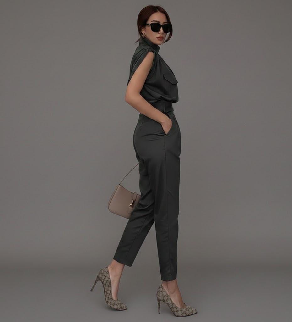 Stylish Shoulder - Strap Pants Set - Luxe Atire