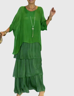 Susan™ | Long and Flowing Elegant Dress - Rossis Family Boutique Miami