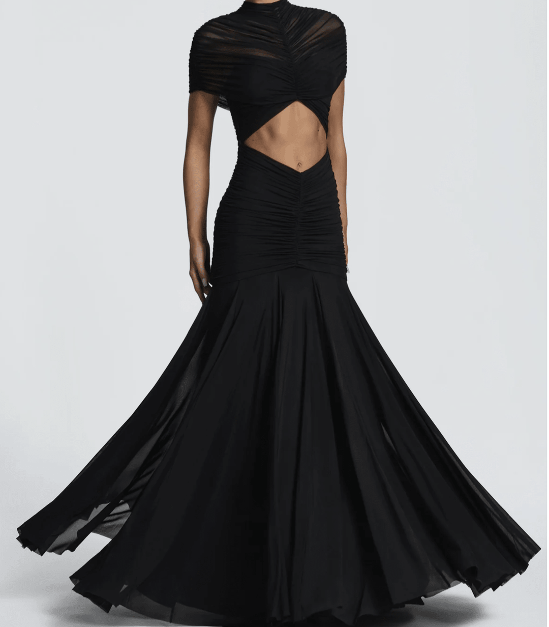 Obsidian Cut - Out Evening Dress - Luxe Atire