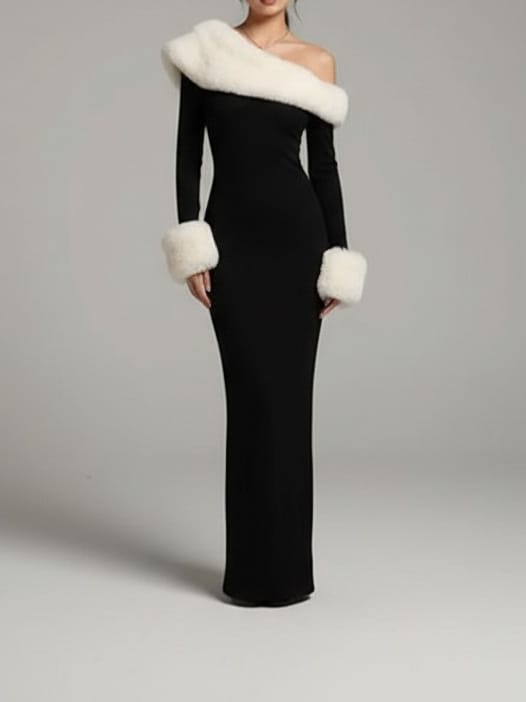 The Frosted Noir Gown - Luxe Atire