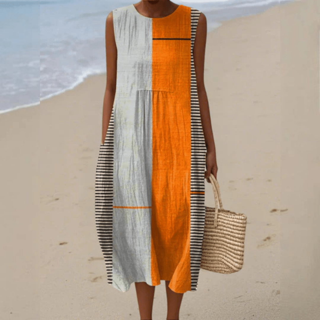 May | Colorblock Midi Dress - Rossis Family Boutique Miami