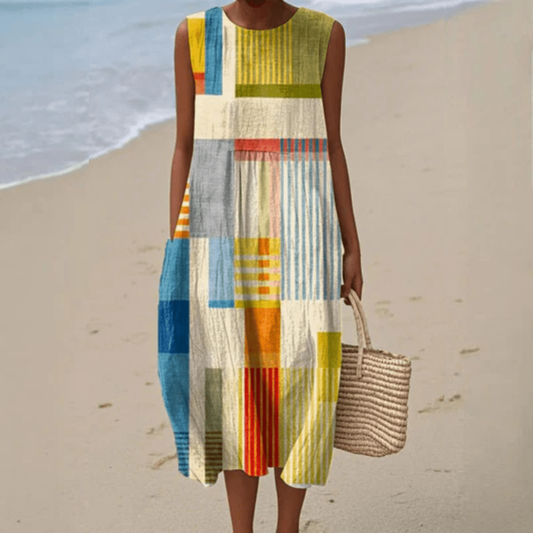 Eve | Geometric Midi Dress - Rossis Family Boutique Miami