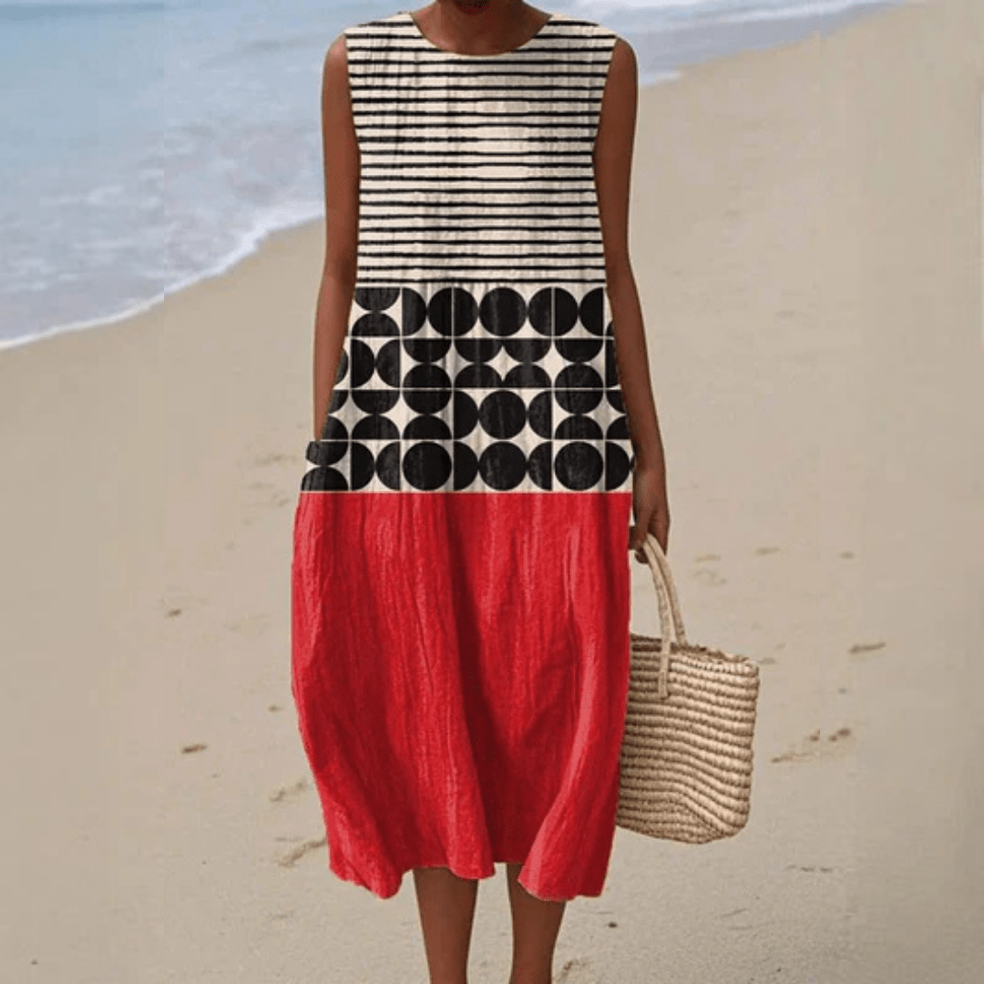 Jane | Colorblock Midi Dress - Rossis Family Boutique Miami