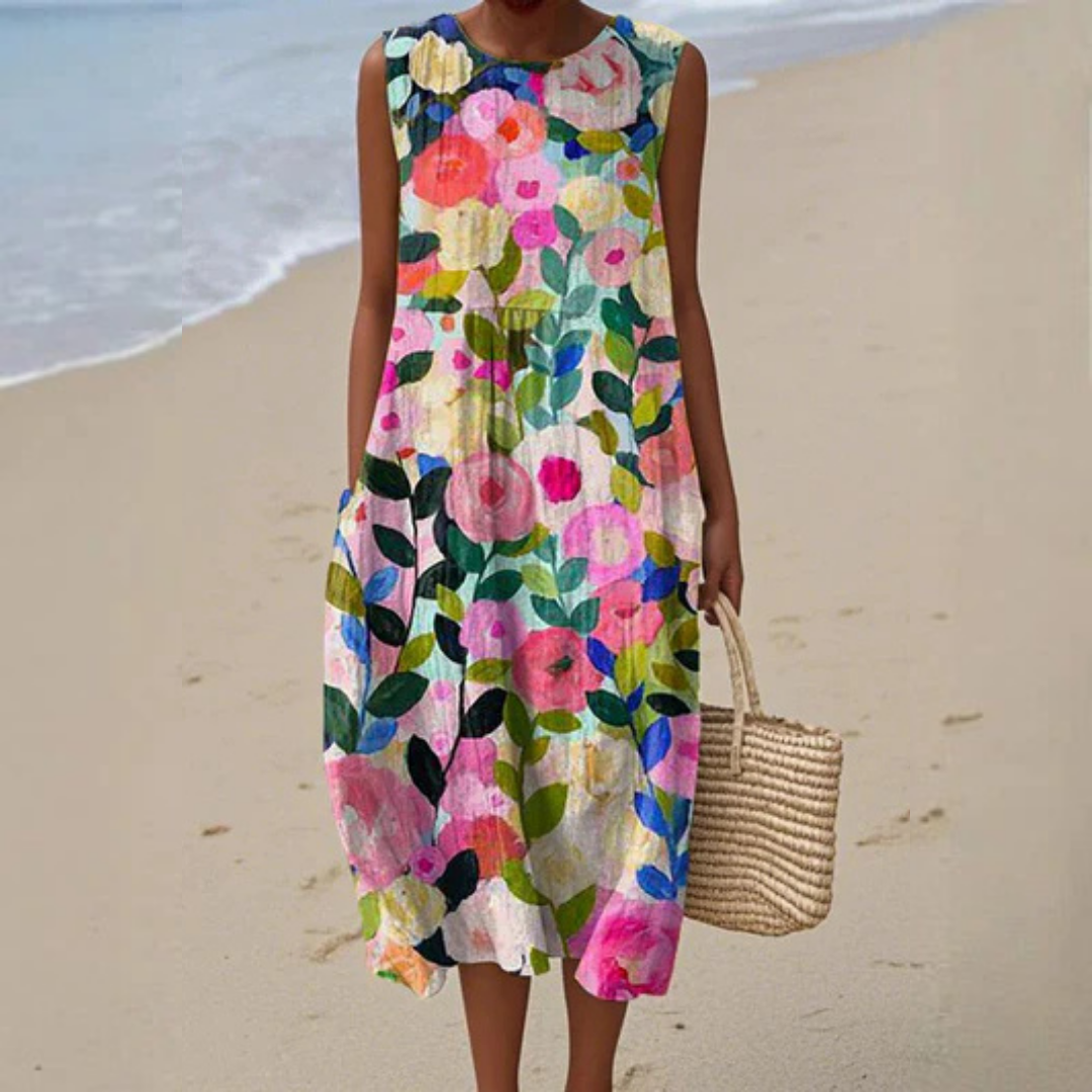Ava | Floral Midi Dress - Rossis Family Boutique Miami
