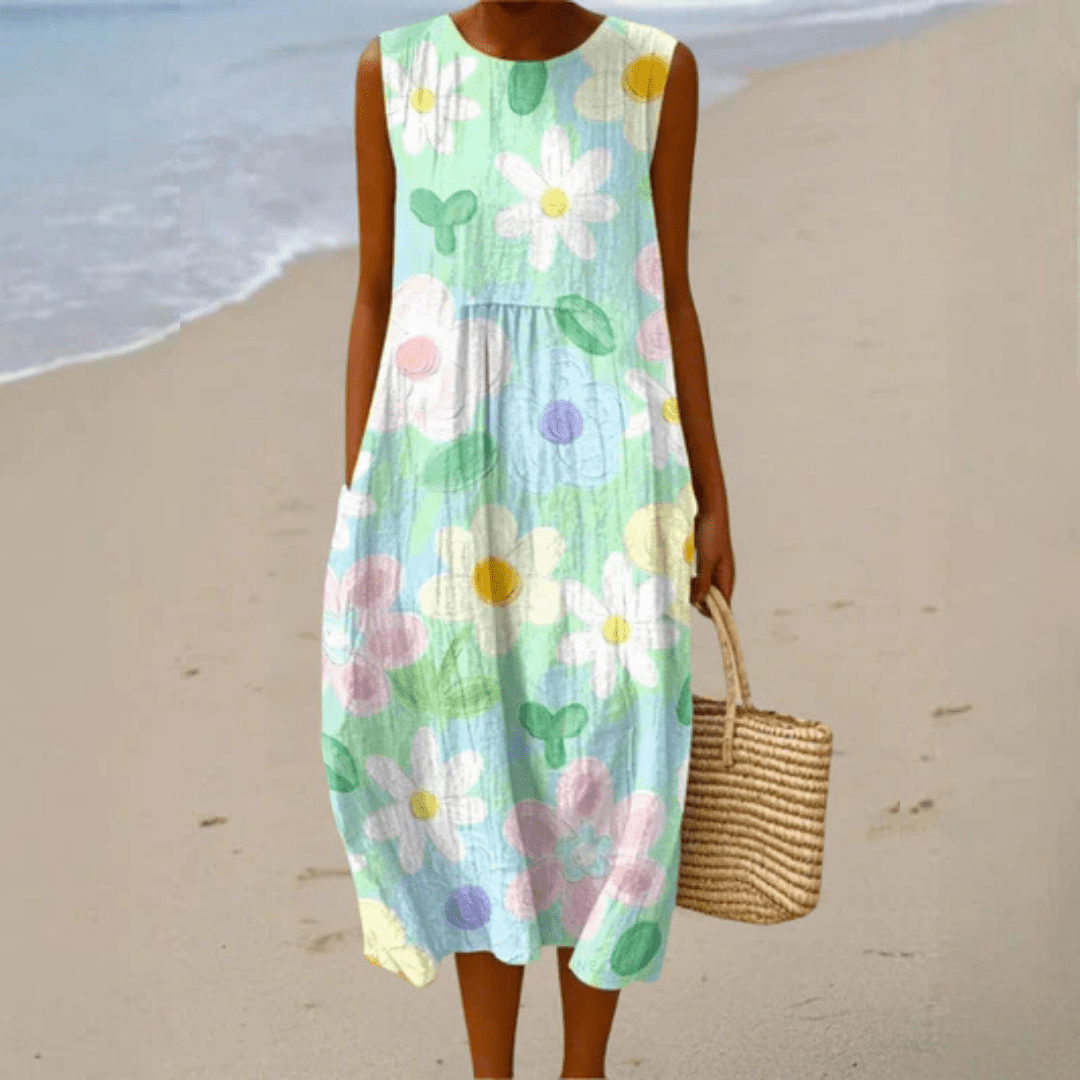 Erin | Pastel Blossom Midi Dress - Rossis Family Boutique Miami