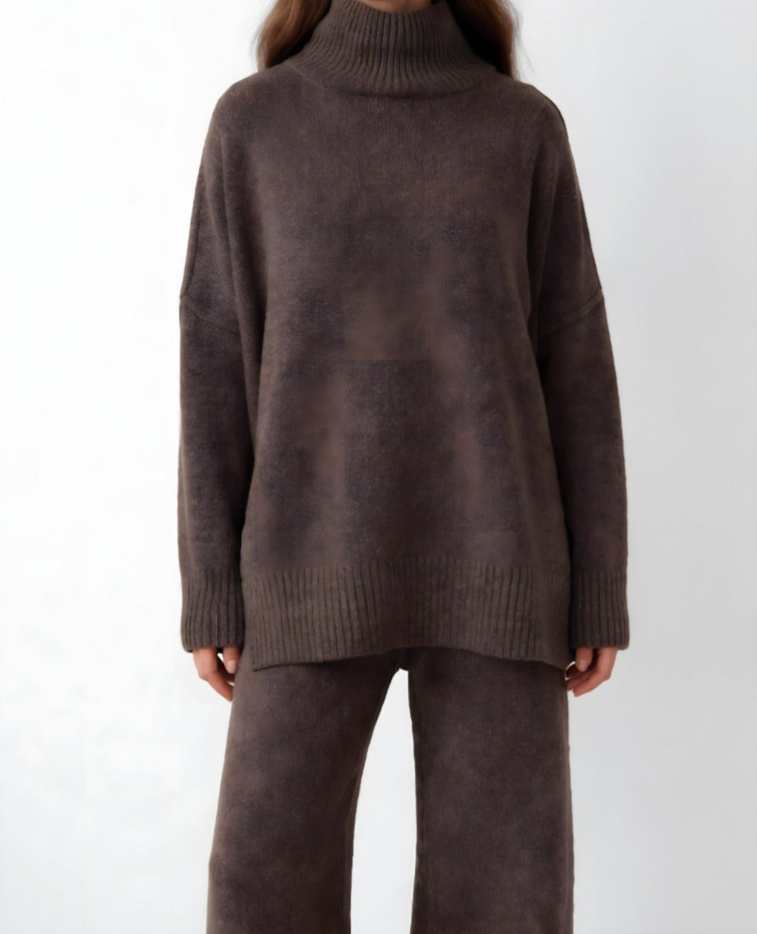CozyChic Knitted Turtleneck & Trousers Set - Luxe Atire