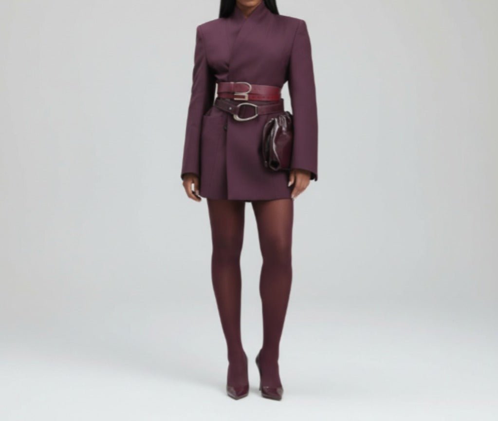 Crimani Belted Blazer Dress - Luxe Atire