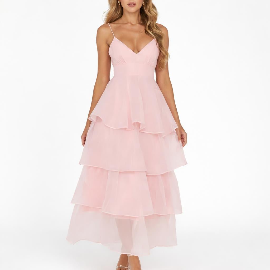 Ethereal Glamour V - neck dress - Luxe Atire